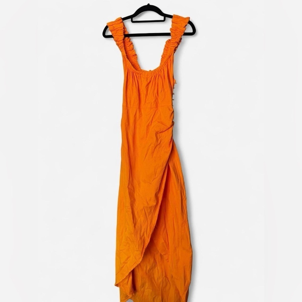 Free People At Dusk Midi Dress Poppy Field Orange Boho Size Small - Picture 5 of 9